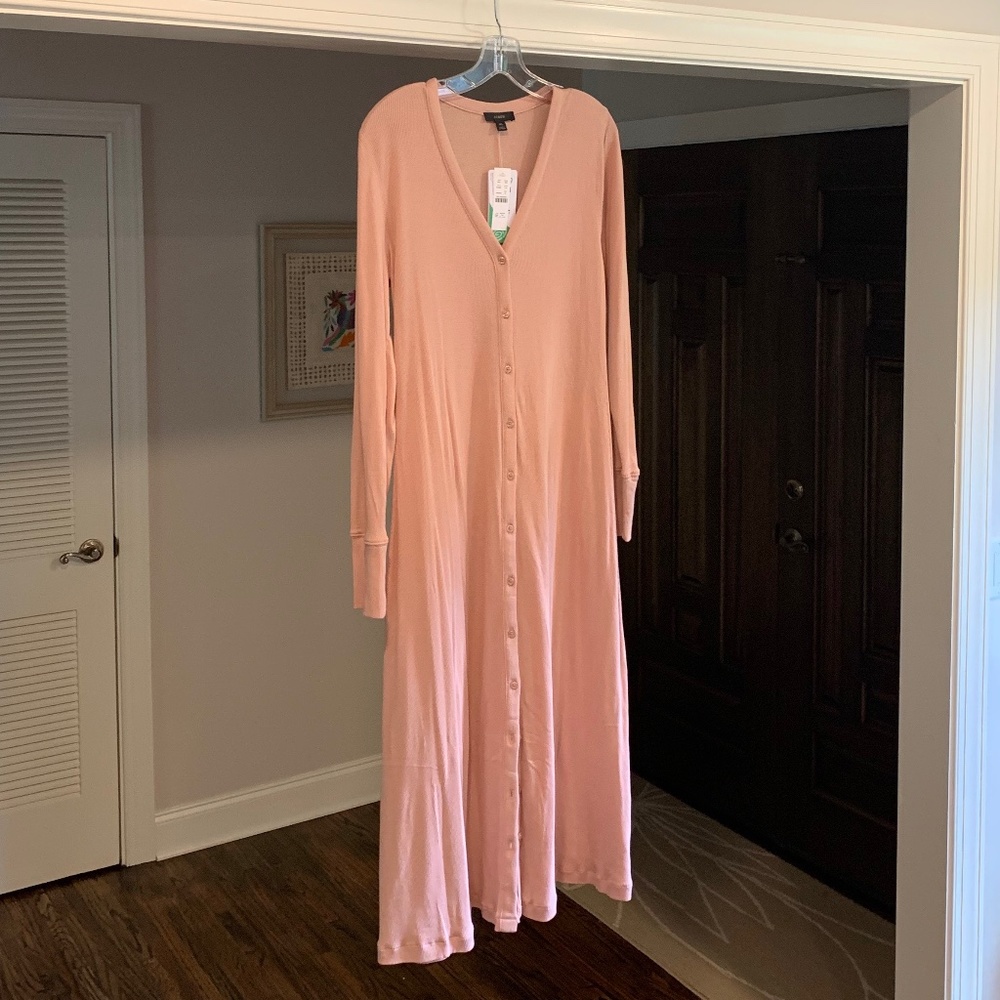 J. Crew Button Front Midi Dress - Peach